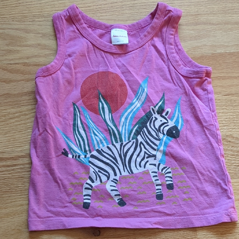 Hanna Andersson Pink Zebra Graphic Tank Top